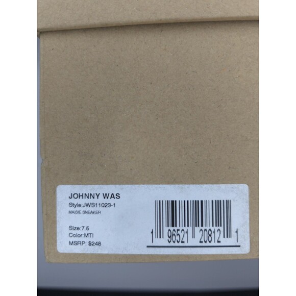 JOHNNY WAS Maisie White Leather Tropical Tiger Embroidered Sneakers ~ Womens 7.5 - Picture 3 of 13